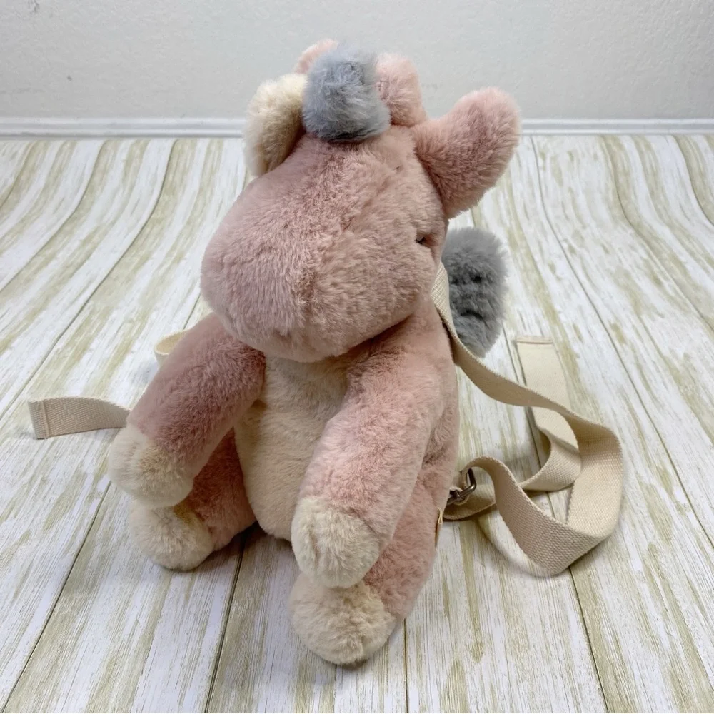 Zara Kids Pink Plush Unicorn Backpack